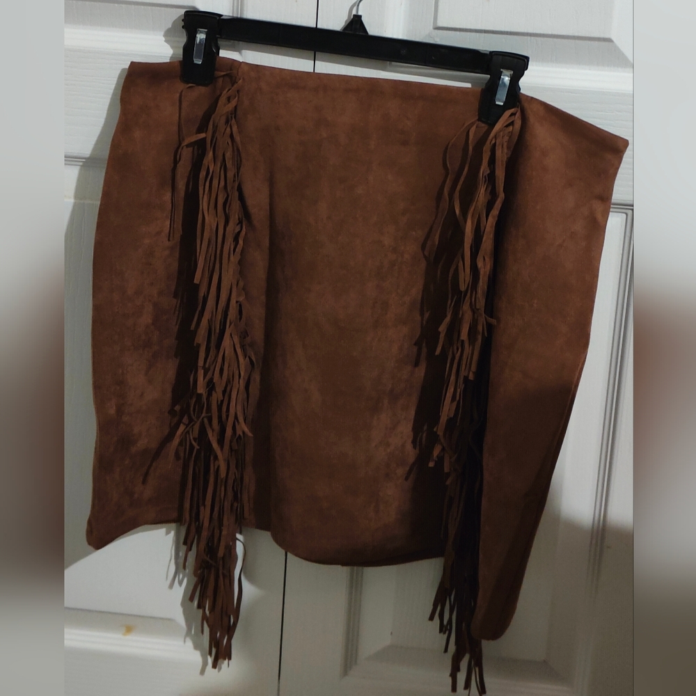 *BRAND NEW* XXL Women's Faux Suede High Waist Button A-Line Mini Pencil Skirt